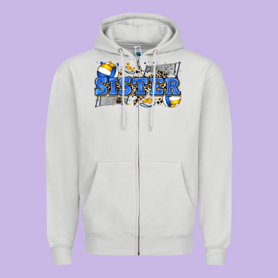 Sister Volleyball Zipper Hoodie Designed By Zillion Design Studio