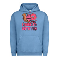 Pigment Pebble Blue 100 days sprinkled with fun Urban Hoodie - MaliasSmallBusiness