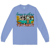Colony Blue home is where  you park it Long Sleeve Tee - texasbilliewilder