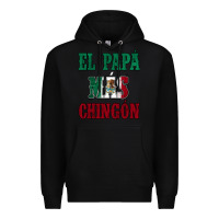 Black El Papa Mas Chingon Mexican Flag Premium Hoodie - Jasminsmagicworld