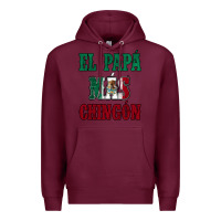 Burgundy El Papa Mas Chingon Mexican Flag Premium Hoodie - Jasminsmagicworld