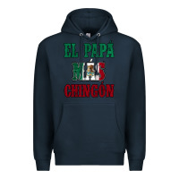 Navy El Papa Mas Chingon Mexican Flag Premium Hoodie - Jasminsmagicworld