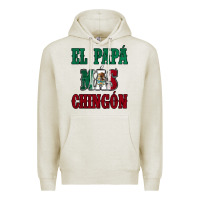 Oatmeal Heather El Papa Mas Chingon Mexican Flag Premium Hoodie - Jasminsmagicworld