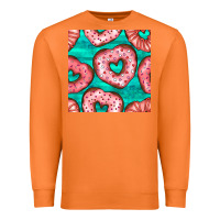 Carrot valentines day heart donuts seamless pattern Premium Sweatshirt - BundleAndBundleShop