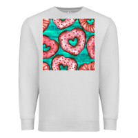 Dove Grey valentines day heart donuts seamless pattern Premium Sweatshirt - BundleAndBundleShop