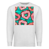 Oatmeal Heather valentines day heart donuts seamless pattern Premium Sweatshirt - BundleAndBundleShop