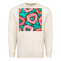 Sandshell valentines day heart donuts seamless pattern Premium Sweatshirt - BundleAndBundleShop