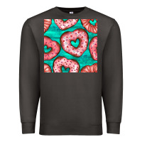 Smoke valentines day heart donuts seamless pattern Premium Sweatshirt - BundleAndBundleShop