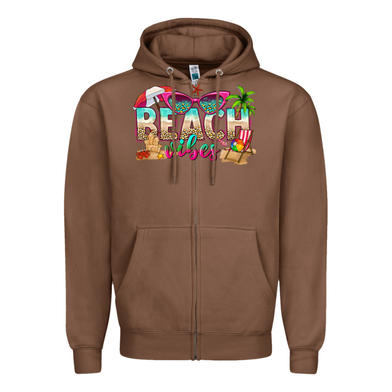 Beach Vibes Zipper Hoodie by texasbilliewilder | Teevron