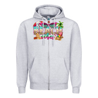 Heather Grey beach vibes Zipper Hoodie - texasbilliewilder