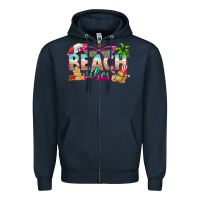 Navy beach vibes Zipper Hoodie - texasbilliewilder