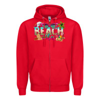 Red beach vibes Zipper Hoodie - texasbilliewilder