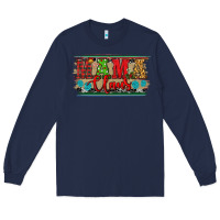 Navy Western Christmas Mama Claus Long Sleeve Tee - RanaPortraitStore