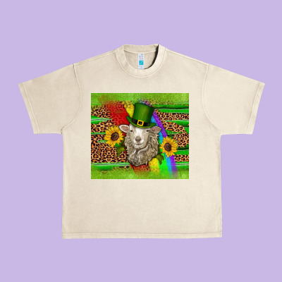 St Patricks Sheep Sunflowers Rainbow Serape Leopard Glitter Urban Heavy Tee Designed By Artiststas
