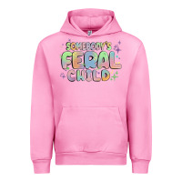Fuchsia Pink somebody's feral child Urban Hoodie - MaliasSmallBusiness