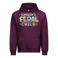 Mauve Wine somebody's feral child Urban Hoodie - MaliasSmallBusiness