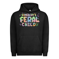 Pigment Black somebody's feral child Urban Hoodie - MaliasSmallBusiness