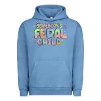Pigment Pebble Blue somebody's feral child Urban Hoodie - MaliasSmallBusiness