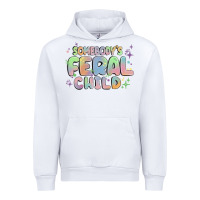 White somebody's feral child Urban Hoodie - MaliasSmallBusiness