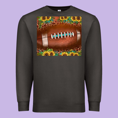 Football Leopard Turquoise Sunflower Premium Sweatshirt Designed By Jahusdesignshop