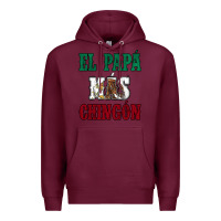 Burgundy El Papa Mas Chingon Mexican Flag Premium Hoodie - Jasminsmagicworld
