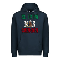Navy El Papa Mas Chingon Mexican Flag Premium Hoodie - Jasminsmagicworld