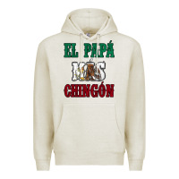 Oatmeal Heather El Papa Mas Chingon Mexican Flag Premium Hoodie - Jasminsmagicworld