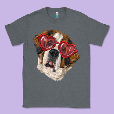 Classic Tee saint bernard with love glasses