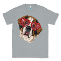 Heather Grey saint bernard with love glasses Classic Tee - RanaPortraitStore