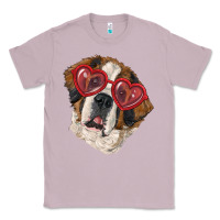 Lilac saint bernard with love glasses Classic Tee - RanaPortraitStore