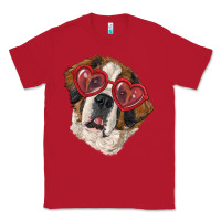 Red saint bernard with love glasses Classic Tee - RanaPortraitStore