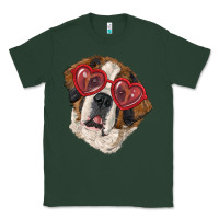 Sports Green saint bernard with love glasses Classic Tee - RanaPortraitStore