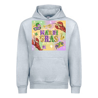 Heather Grey mardi gras Urban Hoodie - MaliasSmallBusiness