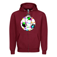 Burgundy Christmas soccer Zipper Hoodie - RanaPortraitStore