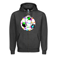 Charcoal Heather Christmas soccer Zipper Hoodie - RanaPortraitStore