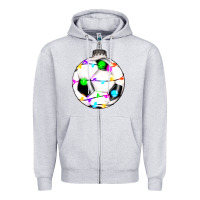 Heather Grey Christmas soccer Zipper Hoodie - RanaPortraitStore