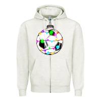 Oatmeal Heather Christmas soccer Zipper Hoodie - RanaPortraitStore
