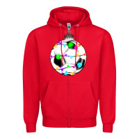 Red Christmas soccer Zipper Hoodie - RanaPortraitStore