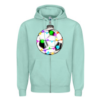 Seafoam Christmas soccer Zipper Hoodie - RanaPortraitStore