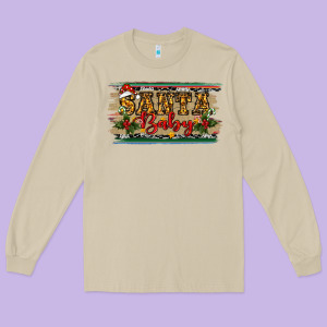 Santa Baby Western Christmas Long Sleeve Tee Designed By Ranaportraitstore
