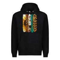 Black Leopard Sunflower Brush Strokes Premium Hoodie - Jasminsmagicworld