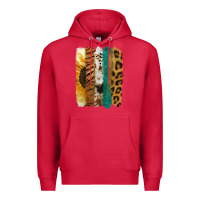 Cardinal Leopard Sunflower Brush Strokes Premium Hoodie - Jasminsmagicworld