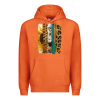 Carrot Leopard Sunflower Brush Strokes Premium Hoodie - Jasminsmagicworld
