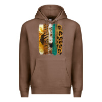 Chestnut Leopard Sunflower Brush Strokes Premium Hoodie - Jasminsmagicworld