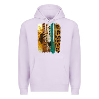 Lilac Leopard Sunflower Brush Strokes Premium Hoodie - Jasminsmagicworld