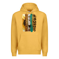Mustard Leopard Sunflower Brush Strokes Premium Hoodie - Jasminsmagicworld