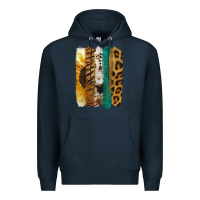 Navy Leopard Sunflower Brush Strokes Premium Hoodie - Jasminsmagicworld