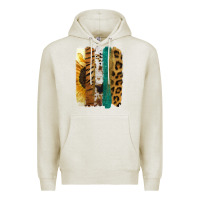 Oatmeal Heather Leopard Sunflower Brush Strokes Premium Hoodie - Jasminsmagicworld