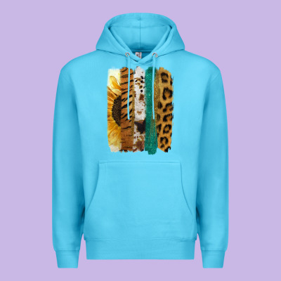 Leopard Sunflower Brush Strokes Premium Hoodie Designed By Jasminsmagicworld