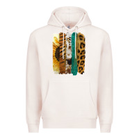 Pale Pink Leopard Sunflower Brush Strokes Premium Hoodie - Jasminsmagicworld